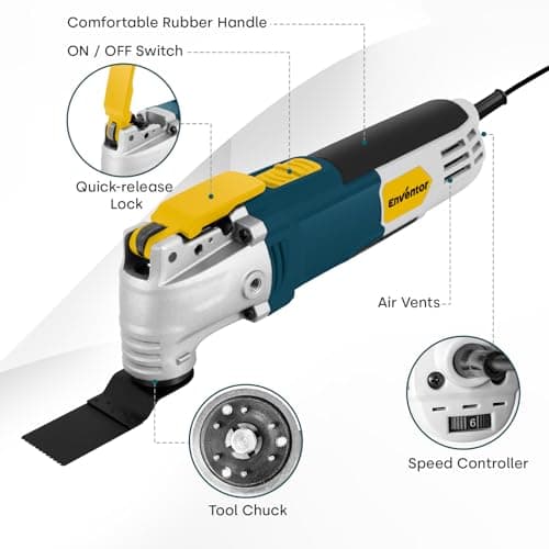 Enventor Oscillating Multi Tools, 300W 15000-22000 OPM, 6 Variable Speeds — view 2