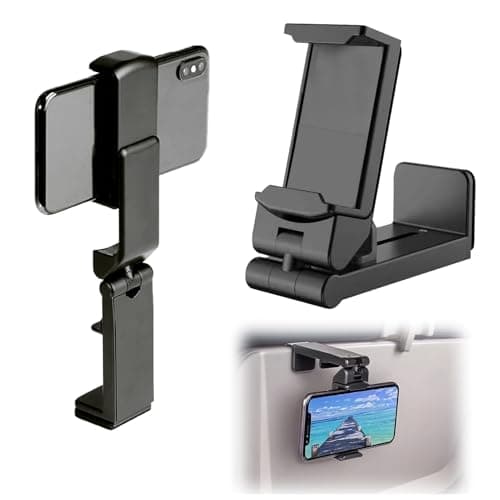 Airplane in Flight Phone Holder with 360° Rotating Clamp Universal Adjustable Desk Mount for Travel Home and Office,Phone Clip Compatible with iPhone and Android Devices Foldable Portable, Hand Free