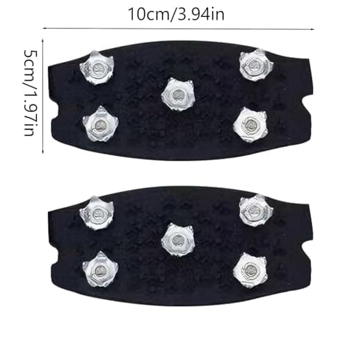 5-Tooth Shoe Spikes For Snow And Ice, 2 Pieces Non-slip Ice Grippers For Shoes, Portable Travel Crampons For Winter Hiking Fishing Rock Climbing Backpacking Camping — view 5
