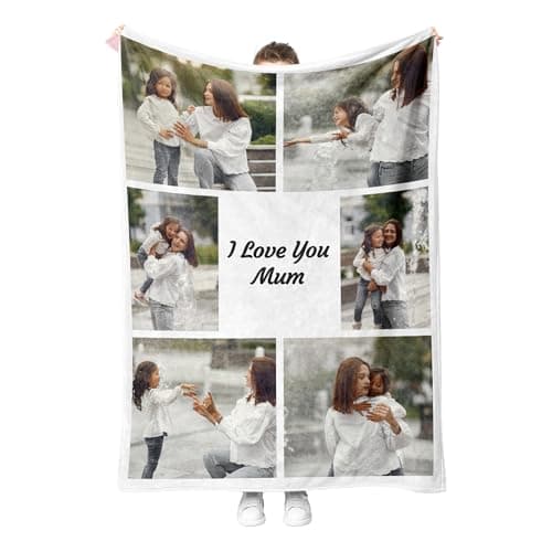 Print Maniacs Personalised Anniversary Blanket, Custom Photo Blanket for Couples, Romantic Gifts for Women & Men, Customised Throw Blanket with Photos, Personalised Birthday for Adults, Him & Her