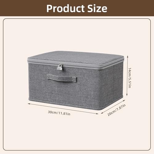 ACESOME Storage Box With Combination Lock, Collapsible Lid, Cationic Fabric Closet Organizer for Clothes, Jeans, T-shirts, Quilts, Sweater (30 x 20 x 14 cm) — view 2