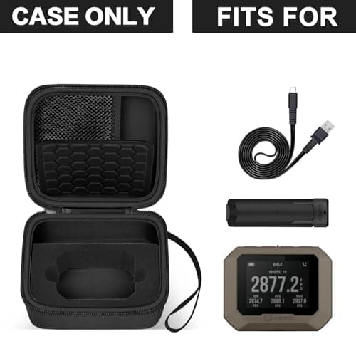 PAIYULE Case for Garmin Xero C1 Pro Chronograph, Range Shooting Chronograph Ballistic Precision Travel Organizer, Storage Holder with Mesh Pocket fit Cable, Porable Charger (Bag Only)(Black) — view 3
