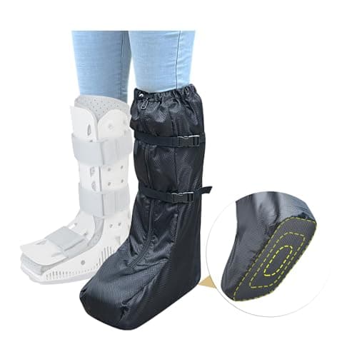 Mybow Walking Boot Cover, Medical Fracture Cast Boot, Tall Orthopedic Walking Shoe Protector for Men Women, Air Walker Foot Protectors for Outdoor, Rain & Snow Foot Protector with Upgraded Sole