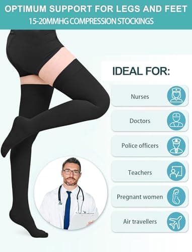 15-20mmhg Lang Compression Socks for Women Men Lipedema Thigh High Socks — view 3