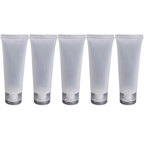 Gemini_mall® Travel Bottles 5 Squeezable & Refillable TSA Approved Cosmetic Travel Containers Bottle for Liquids Shampoo, Conditioner, Soap, Lotion, Sunblock, Toiletries etc (50ml, Matte)