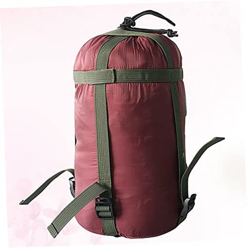 MUSISALY Sleeping Bag Compression Sack Outdoor Nylon Quilts Storage Bag Portable Camping Hiking for Adults Burgundy — view 6