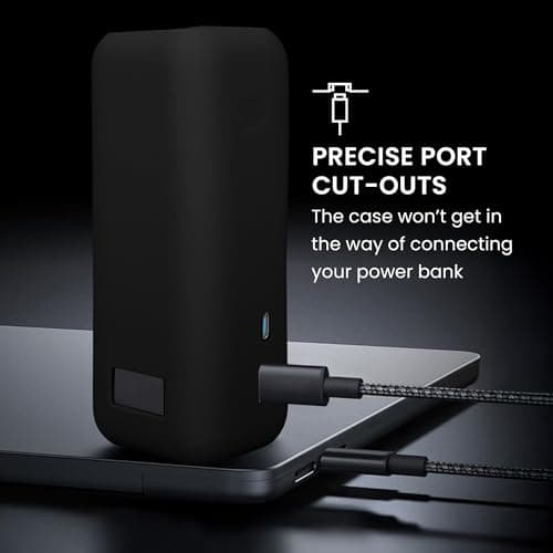 kwmobile Case Compatible with Anker Power Bank 25000mAh (A1695H11) - Portable Powerbank Cover - External Battery Charger Bag, Shockproof - Black — view 5