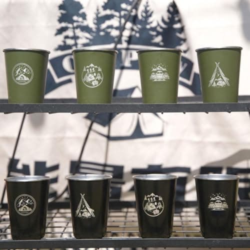 QuivyLivy 4 Piece Camping Mug Set 350ml Stainless — view 5
