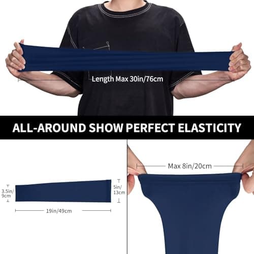 ZSUUGJ Navy Blue Uv Protection Cooling Arm Sleeves For Men & Women – Lightweight, Breathable Compression Arm Covers For Running, Cycling, Golf & Outdoor Activities — view 4