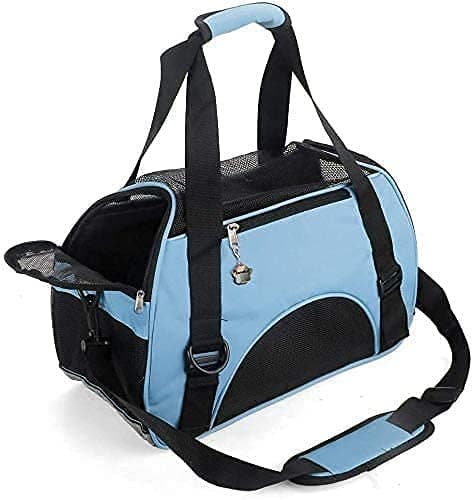 Pet Carrier Bag AVC Portable Soft Fabric Folding Travel bag for Dog, Cat, Puppy Foldable Pet Bag (Light Blue) — view 4