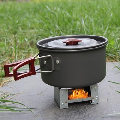 Portable Camping Stove, Mini Camping Stove, Folding Stove for Camping, Camping Backpacking Stove, Suitable for Outdoor, Picnic, Barbecue, Camping, Hiking, Travel, 2 Pcs, with 4 Wind Deflectors — view 2