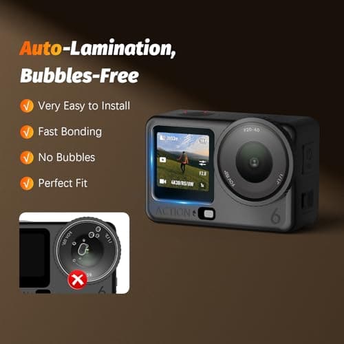 AMAZEAR Lens Screen Protector for DJI Osmo Action 6 Accessories (6 Pack) — view 3