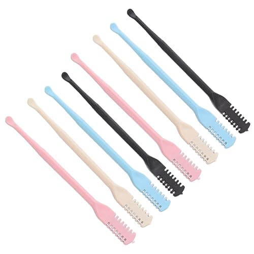 Zunate Double Headed Nose Hair Scissors 8 Pack | Portable Manual Trimmer and Ear Wax Scoop for Travel — view 2