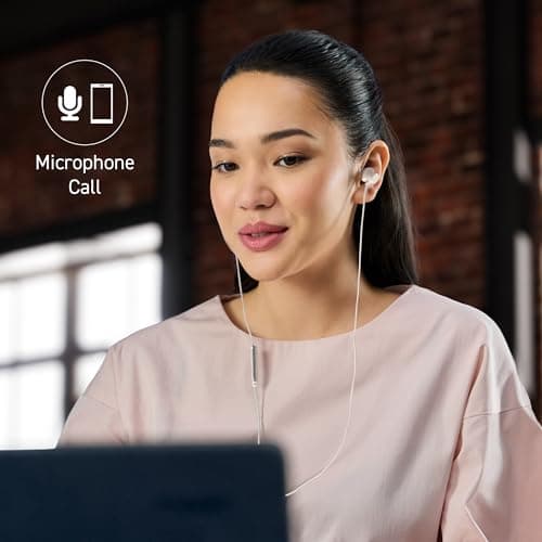 Panasonic RP-TCM225DEW USB-C Earphones, In-Ear Earbuds, Wired Headphones with Built-in Mic & Remote, Powerful Bass, Customisable Fit, 1.2m Cable, White — view 2