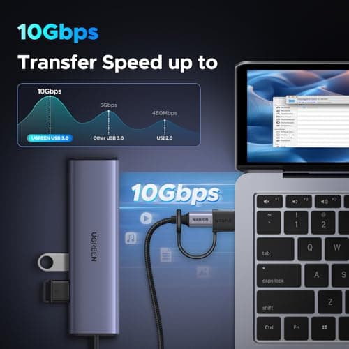 UGREEN 10Gbps USB to USB C Adapter 2 Pack for iPhone, Apple Watch, Samsung — view 2