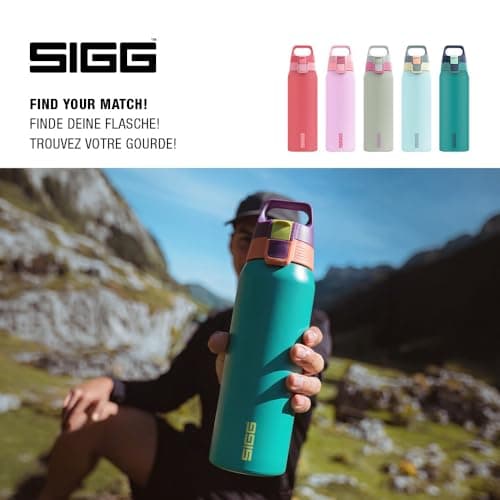 Sigg - Stainless Steel Water Bottle - Shield ONE Multicolour Reef - Suitable for Carbonated Drinks - Leak-Proof - Feather-Light - BPA-Free - Outdoor & Fitness - Turquoise - 0.75L — view 5
