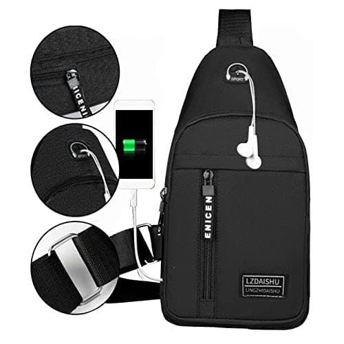 Men's Anti-Theft Shoulder Sling Crossbody Backpack with USB Hole - Waterproof, Lightweight, Hiking, Fashion, Sport, Outdoor, Travel, Cycling Bag — view 5