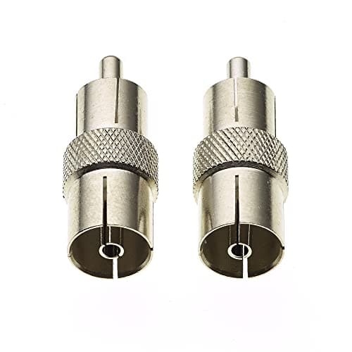 Keple Coax To RCA, Pack Of 2 - TV Coax Socket To Phono Plug Adaptor, Female Coaxial To RCA/Phono Male Coupler For Audio, Video And Communication Systems — view 3