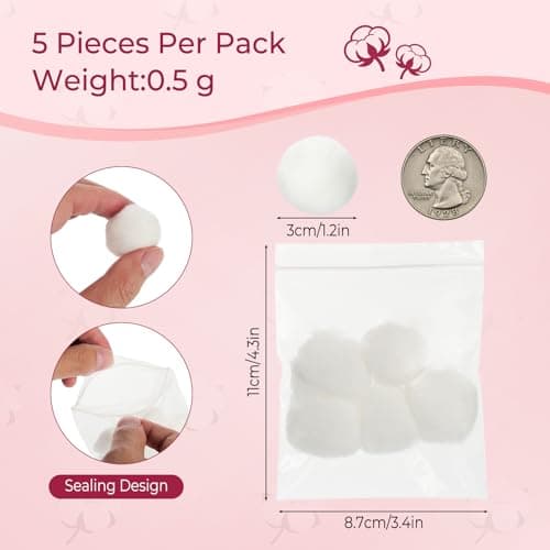100 Cotton Balls Bulk Travel Size Soft Medium Organic Cotton Balls for Face — view 2
