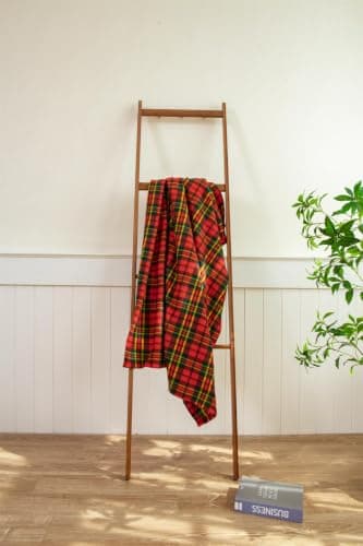 Adore Home 120x150cm Single Tartan Check Polar Fleece Throw Blanket Red — view 5