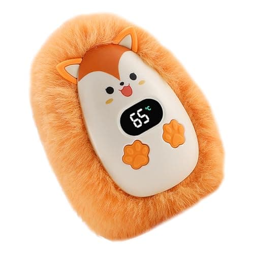Rechargeable Hand Warmer - Portable Electric Cartoon Pocket Hand Heater With Digital Display | Electric USB Plush Animal Palm Warmer For Home Outdoor Camping Walking Kids Adults Friends