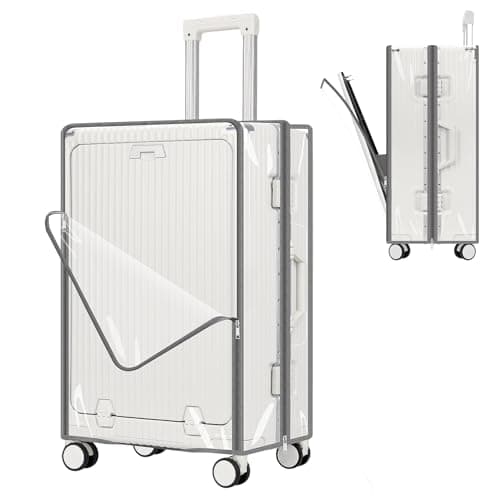 Yotako Clear PVC Suitcase Cover Protector for Front Open Suitcases - 32inch Luggage Cover Double Zipper Design