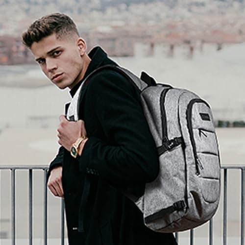 Tzowla Laptop Travel Backpack Mens Womens Water Resistant Anti-Theft Bag with USB Charging Port and Lock 15.6 Inch Computer Business Backpacks for School Work College Gift,Casual Daypack-Grey — view 5