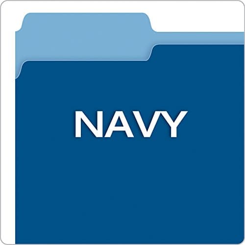 Pendaflex Two-Tone Color File Folders, Letter Size, 1/3 Cut, Navy, 100 per Box (152 1/3 NAV) — view 4