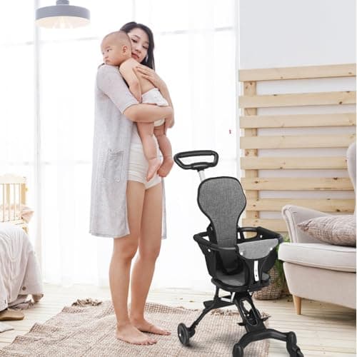 Black Baby Stroller Lightweight Foldable Travel Model for Airplane — view 4