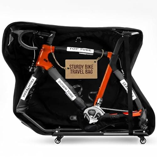 LOOMA MOTION Bike Travel Bag Airplane – Box for Air Travel | Durable Bike Cases with Full Protection | Fits Road & TT Bikes with Wheels, Safe Case for Flying