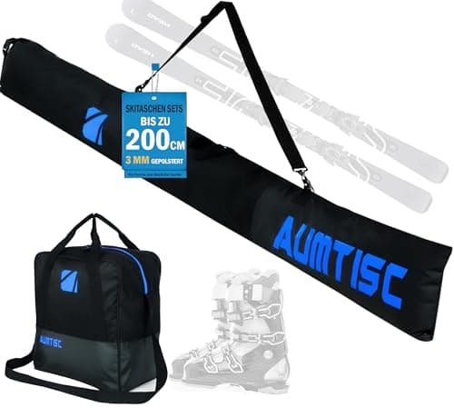 AUMTISC Ski Bag and Boot Bag Combo for 1 Pair of Ski and Boots,Adjustable Length Ski Bag
