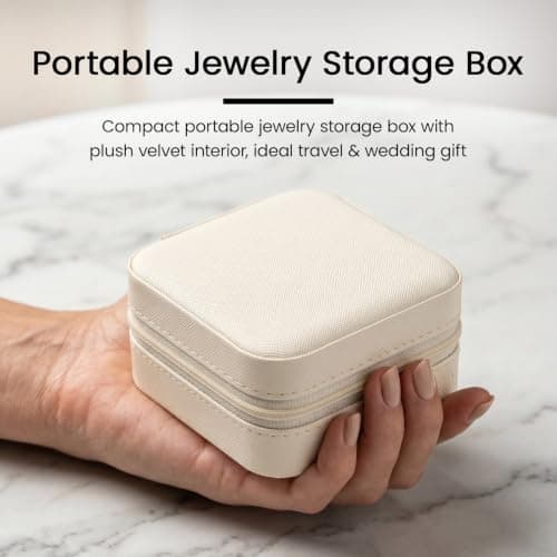 GoDyna 12 Pack Travel Jewelry Box PU Leather Organizer Portable Case White — view 3