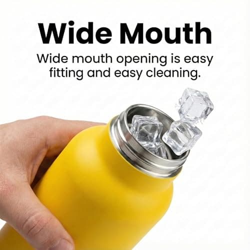 Mondello Insulated Stainless Steel Water Bottle with Straw & Strap (Yellow, 750ml) – Double Wall Vacuum Flask, Leakproof BPA-Free Drinks Bottle for Hot & Cold — view 3