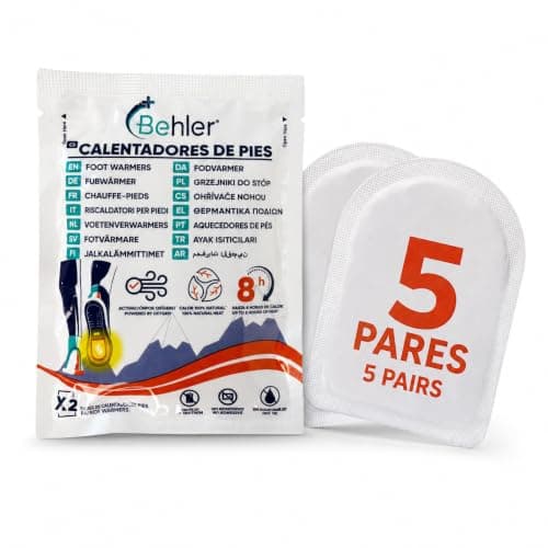 Behler Foot Warmers 10 Pack (5 Pairs) Heat Patches Air Activated Stickers Up to 8 Hours Natural Heat for Skiing, Hiking, Camping, Hunting and Outdoor Work