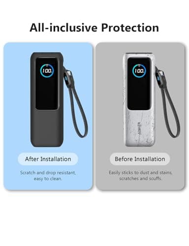 Silicone Protective Case for Anker Laptop Power Bank 165W (25000mAh) - Anti-shock, anti-scratch, non-slip design, washable, comfortable to hold,Black — view 5