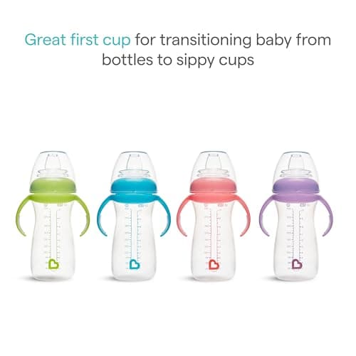 Munchkin 2 Pack Gentle Transition Baby Cups |Clear Bottle|296ml|Pink/Purple — view 5