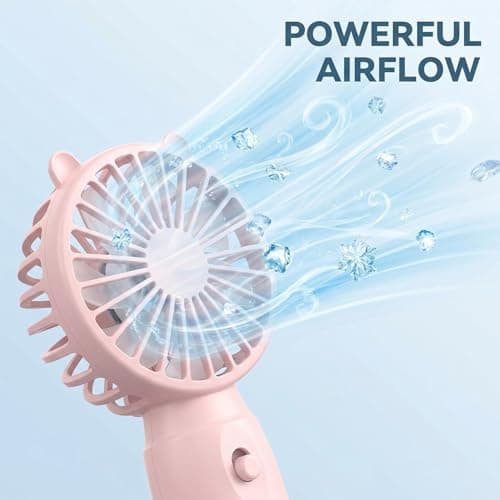 dididudi 4Pack Portable Handheld Fan, Mini Personal Fan with Cute Bear Ears, Lightweight Pocket Fan for Travel, Office, Outdoor,Commute,Makeup 4 Colours Available — view 3