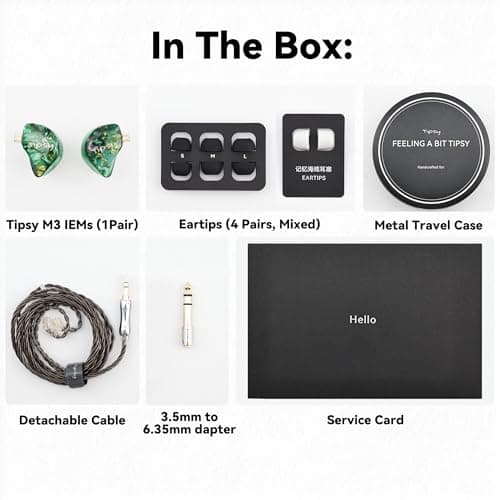 Tipsy M3 IEM + USB‑C Dual‑DAC Adapter Bundle — Plug‑and‑Play Hi‑Fi, 1DD+2BA Clarity + Powerful Bass — view 6