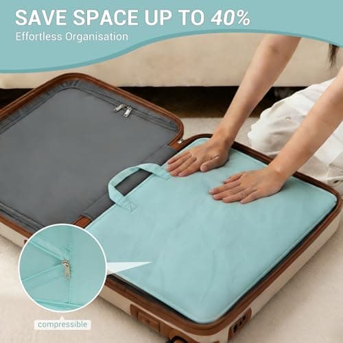 Kono 6-in-1 Compression Packing Cube Expandable Suitcase Organiser (Blue) — view 6