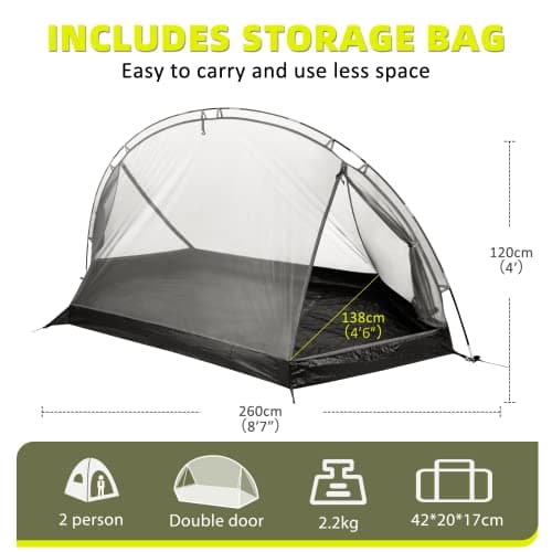 Forceatt Tent, 1/2 Person Two Doors Camping Tent, Ultralight Waterproof 2 Man Tent,Quick To Set Up,Portable,for Camping,Motorcycle Travel, Backpacking — view 2