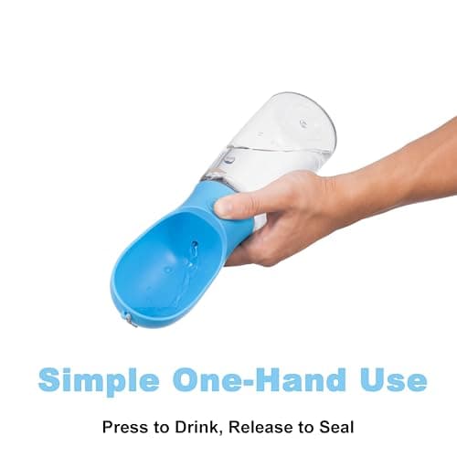 BARGAIN FACTORY Dog Water Bottle, Lightweight, Leak Proof Portable 550 ML Water Dispenser with Drinking Feeder for Pets Outdoor Walking, Hiking, Travel, Food Grade Plastic For Pets (Blue) — view 2