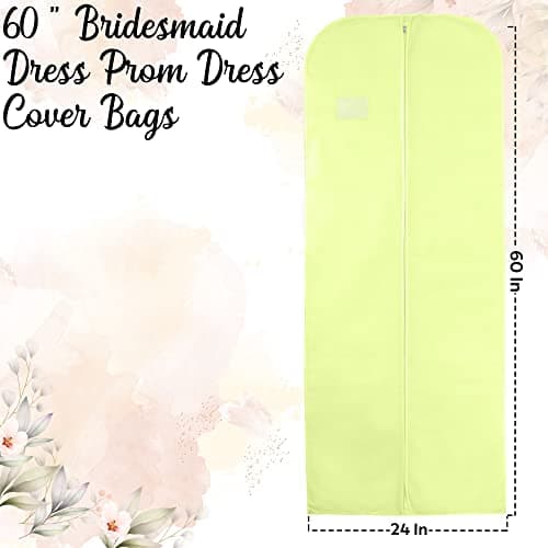 Wedcova Dress Bag | Hanging Garment Bags | Full Length Travel Protector | Wedding Clothes Storage Cover with Zipper for Women | Pack of 3 Covers | 72 Inch | Yellow — view 4