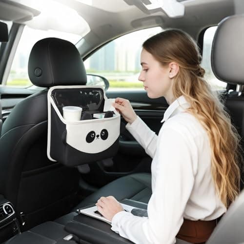 Backseat Trash Can – Multifunctional Stable Organizer, Wear Resistant Storage, Portable Practical Holder, Sleek Compact Design | For Family Friends Mobile Phones Files Toys Snacks Car Vehicle Travel — view 2