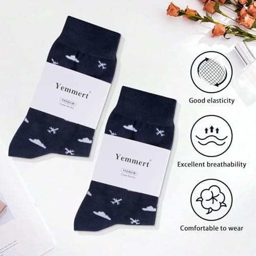 Yemmert Cloud Airplane Socks, Fun Airplane Socks - Fun Airplane Travel Gifts for Men — view 5