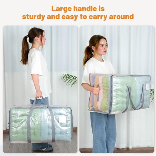 Dntorx 4 Pack 105L Moving Bags Clothes Storage Bags Drom Packing Box, Grey — view 5