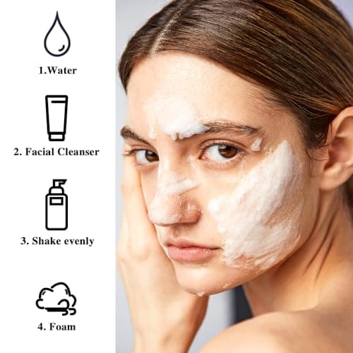 2 Pack Foam Pump Bottle Travel Small Size Mousse Foam Soap Dispenser Mini Empty Clear Plastic Foaming Soap Dispenser Refillable Pump Containers for Face Wash Lash Shampoo Skin Care 50 ml/1.7 oz — view 4