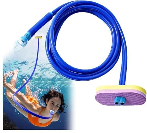 Diving Snorkel Breathing Tube, Foldable Breathing Tube for Diving Training, Easy Breathing Snorkeling Tube Lightweight Single Tube Snorkel for Spearfishing Swim Training Equipment (Double tube, 3m)
