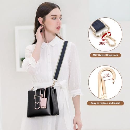 Long Keeper Wide Bag Strap - Adjustable Replacement Shoulder Strap Handbag Shoulder Bag Strap Guitar Style Cross Body Strap for Purse Shoulder Bag Long Bag (Navy Blue) — view 3