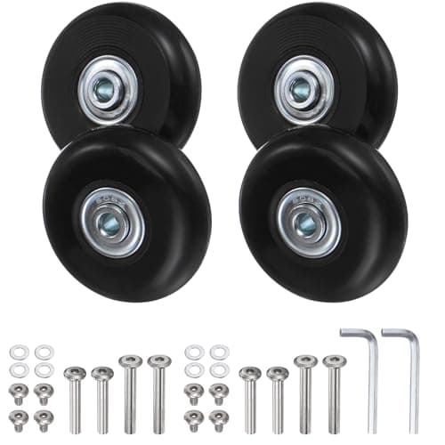 Luggage Wheels Replacement 50x18mm Rubber Mute Casters Pack of 4