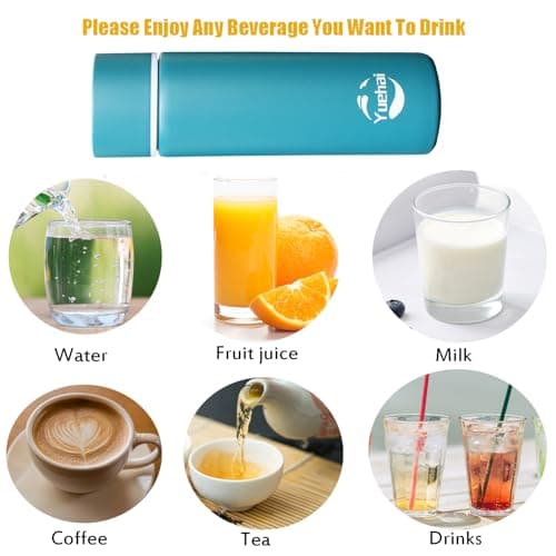 Stainless Steel Water Bottle, Mini Flask 150ML,Coffee Vacuum Small Flasks Small Capacity Portable Travel Drink Water Bottle Insulated Cup (Matte Blue) — view 5